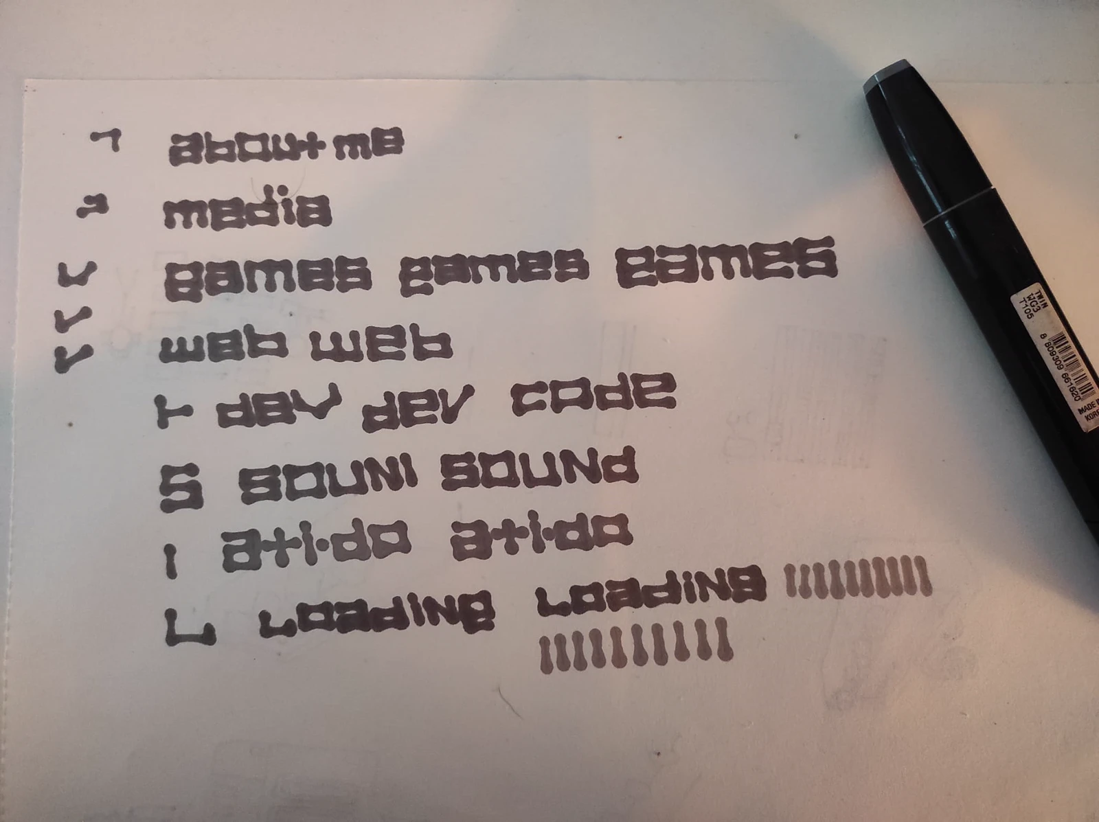 Hand drawn typography, scanned